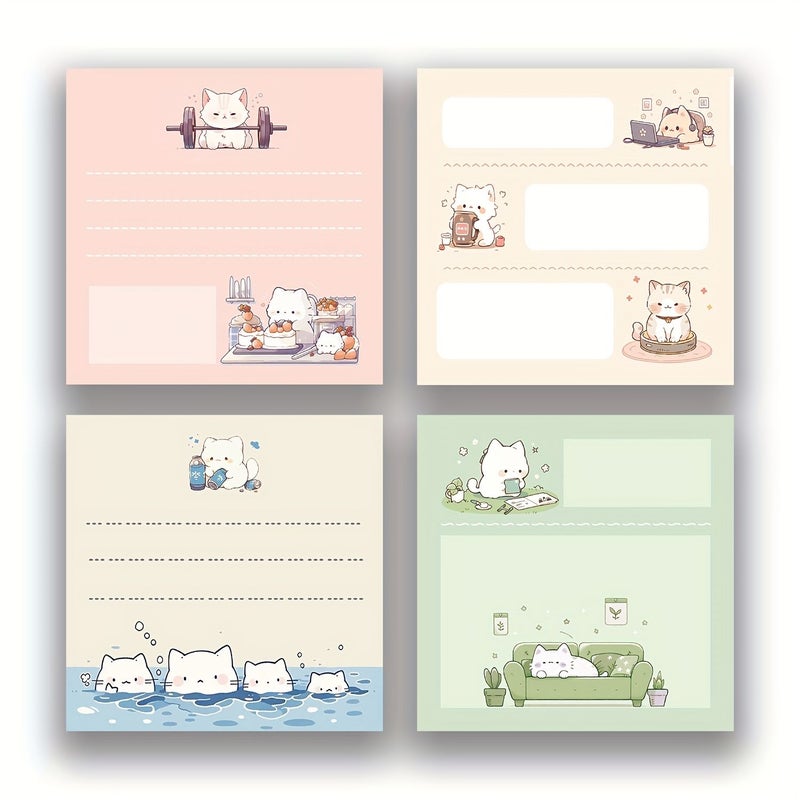 Cute Cat Self Stick Note Pads 3x3 For School Office Home Teacher Gifts - Image 3