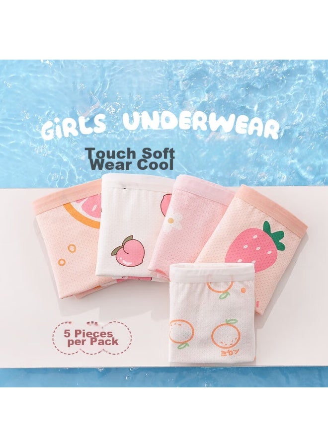 Bejirog Children's Underwear, Girls' Thin Cotton Mesh Breathable Pure Developmental Period Antibacterial Mid To Big Kids Boxer Modal Shorts - Image 4