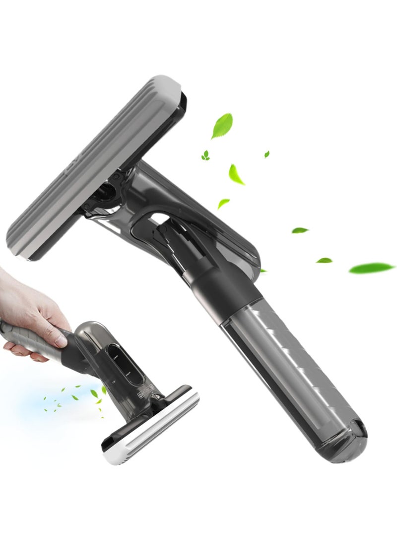 Zikra Self Squeezing Mini Mop, Portable Mini Mop, Countertop Cleaning Wet ＆ Dry Use Spray Mop, Hand wash Self Squeezing Mini Mop for Small Spaces, Mirror, Tabletop, Car Window, Black, Mini Mop - Image 1