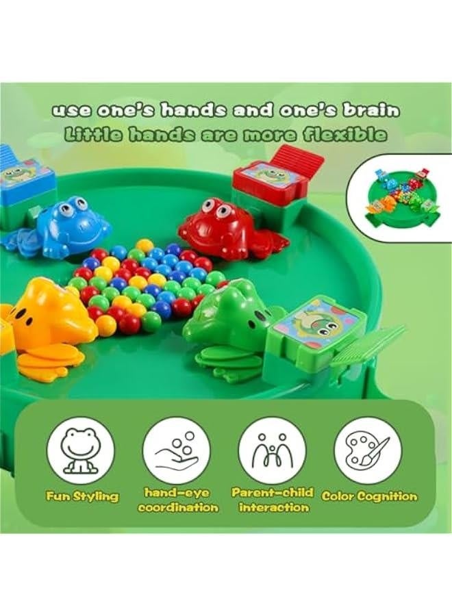 Classic Hungry Kids Board Games-Plastic Intense Game of Quick Reflexes Bead Toy,Children's Preschool Desktop Toy,Frog Eating Beads Game Fine Motor Training Toy for Kid Adult 2 to 4 Play - Image 4