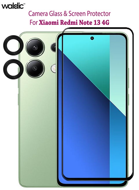 Combo Pack for Xiaomi Redmi Note 13 4G | Camera Lens Protector With Tempered Glass Screen Protector - Black