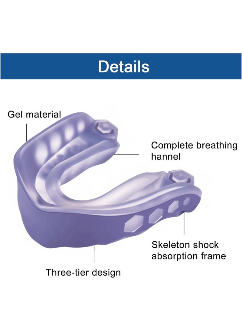 Generic Football Mouth Guard, Football Mouthpiece Sport Mouth Guard Sports Football Adult Mouth Guard MMA Mouthguard for Football, Basketball, Lacrosse, Hockey, Boxing (purple)  - Image 2