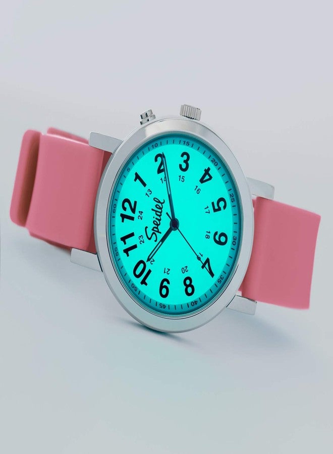 Speidel Glow Scrub Watch™,Electroluminescent Dial,Nurses,Doctors,Students 3ATM, Engraveable, Pink, Scrub GLOW - Image 2