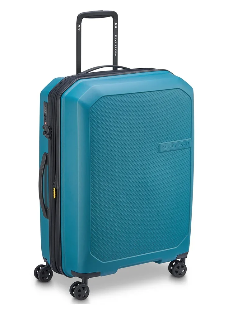 DELSEY Paris Anvers 65 cm Expandable 4 Double-Wheeled Medium Checkin Suitcase Trolley - Teal Blue
