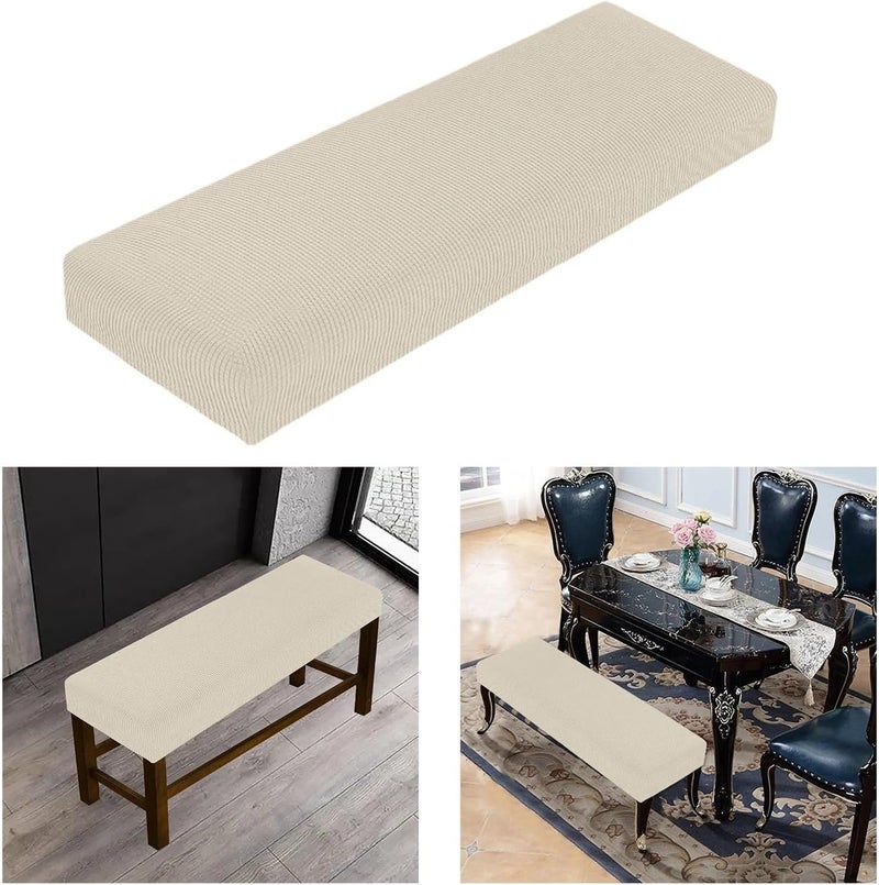 Bench Cover 2 Pcs Home Bench Slipcover for Decor Full Wrap Elastic Seat Protector(Burgundy,XL) - Image 5