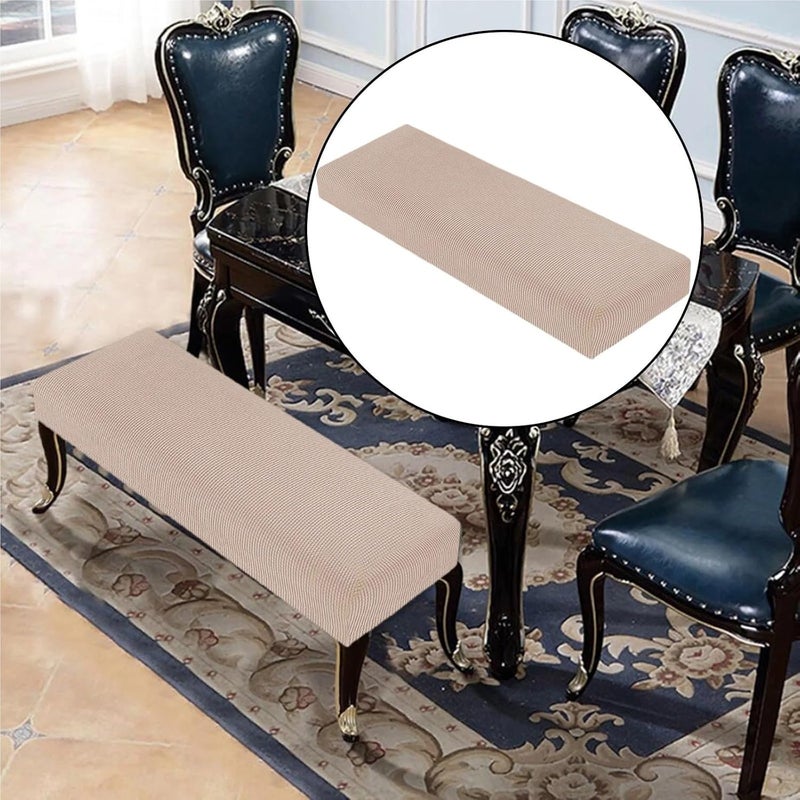 Bench Cover 2 Pcs Home Bench Slipcover for Decor Full Wrap Elastic Seat Protector(Burgundy,XL) - Image 4
