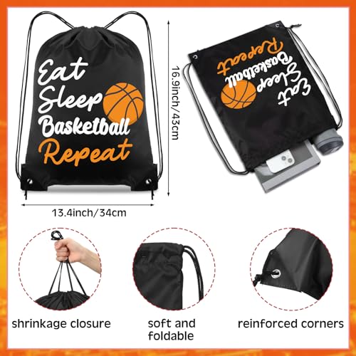 MiniInflat 48 Pcs Basketball Party Favors for Kids Include 12 Basketball Drawstring Bags 12 Keychain 12 Silicone Bracelets 12 Mini Stress Ball for Sports Supplies Decorations - Image 5