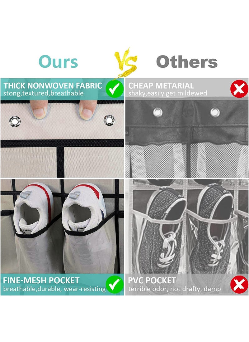24 Large Pockets Over The Door Shoe Organizer Hanging Shoe Rack Behind Closet Holder Hanger
