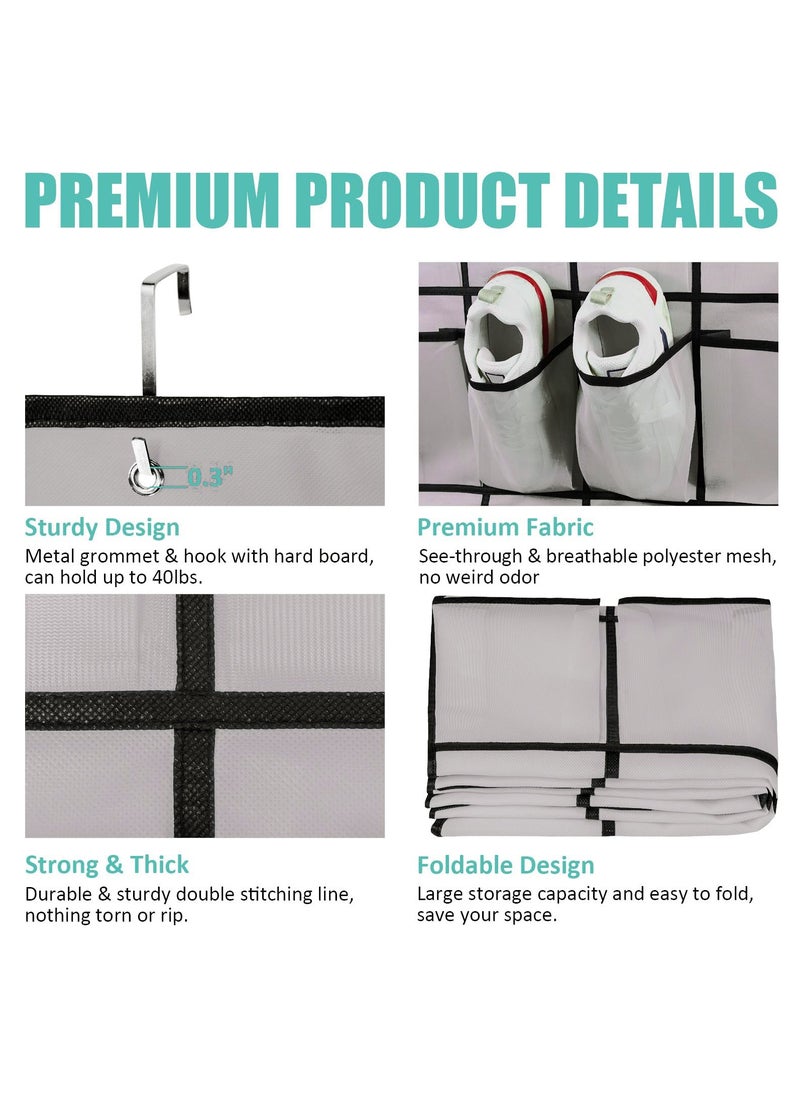 24 Large Pockets Over The Door Shoe Organizer Hanging Shoe Rack Behind Closet Holder Hanger