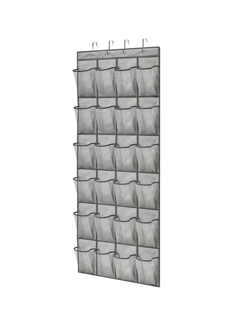 24 Large Pockets Over The Door Shoe Organizer Hanging Shoe Rack Behind Closet Holder Hanger