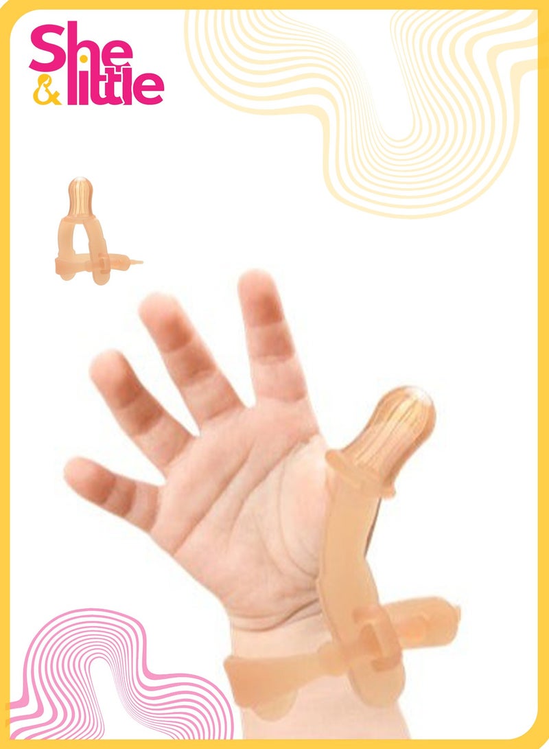 She&Little Thumb Sucking Stopper for Babies, Silicone Thumb Guard, Adjustable Wrist Strap, Safe & Non-Toxic, Helps Break Habit in 4 Weeks (Fits Both Hands) - Image 1