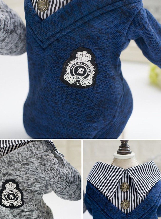 OUTAD Korean Style 2-Leg Woolen Sweater Coat Blue Smallyard - Image 2