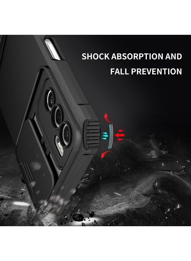 HuHa Case Cover For OPPO A16 Stereoscopic Holder Sliding Camshield Phone Case(Black)  - Image 5