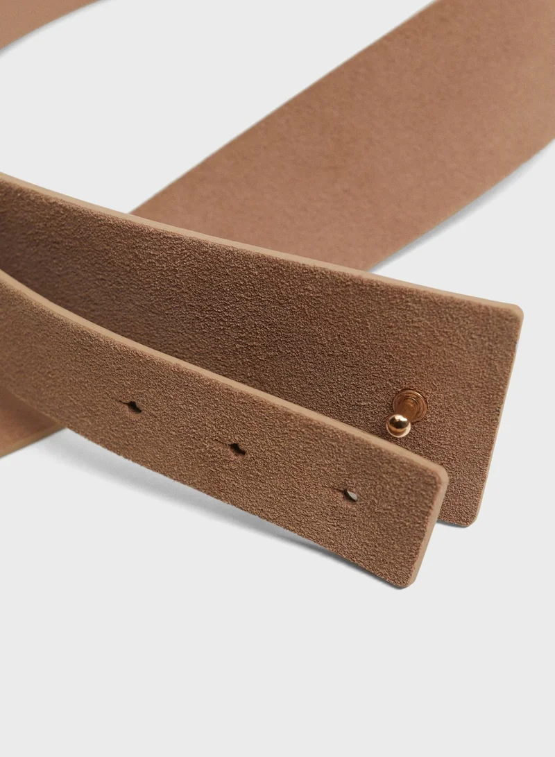 MANGO Suede Allocated Hole Belt