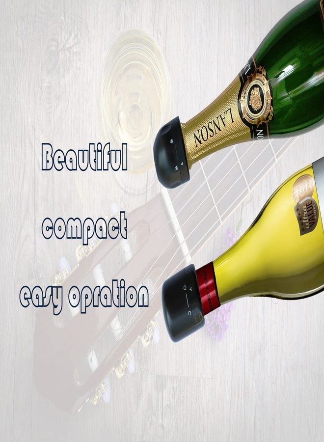 سدادات زجاجات النبيذ والشمبانيا من يوهوتاتش، عبوة من قطعتين، سدادات زجاجات الشمبانيا والنبيذ، قابلة لإعادة الاستخدام، مانعة للتسرب، تحافظ على نضارة الشمبانيا والنبيذ - Image 2