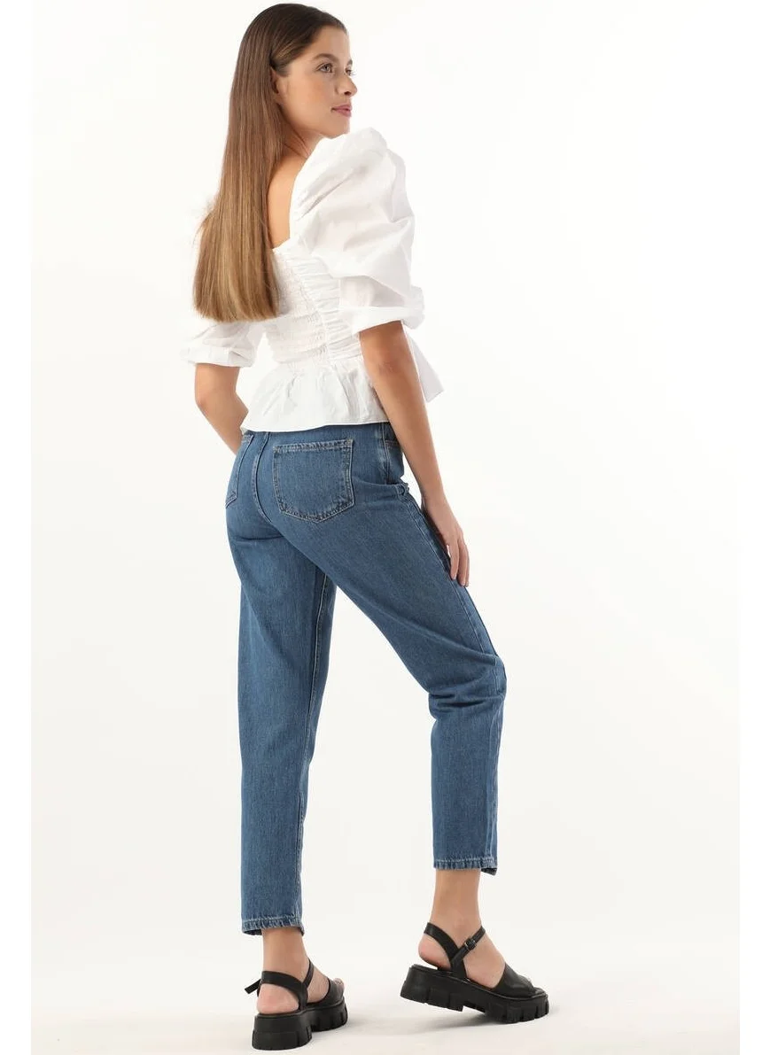Banny Jeans Women High Waist Jeans Blue