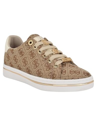 Guess Women's Stasey Sneaker, Medium Brown/Pink Logo 210, 10 - Image 1