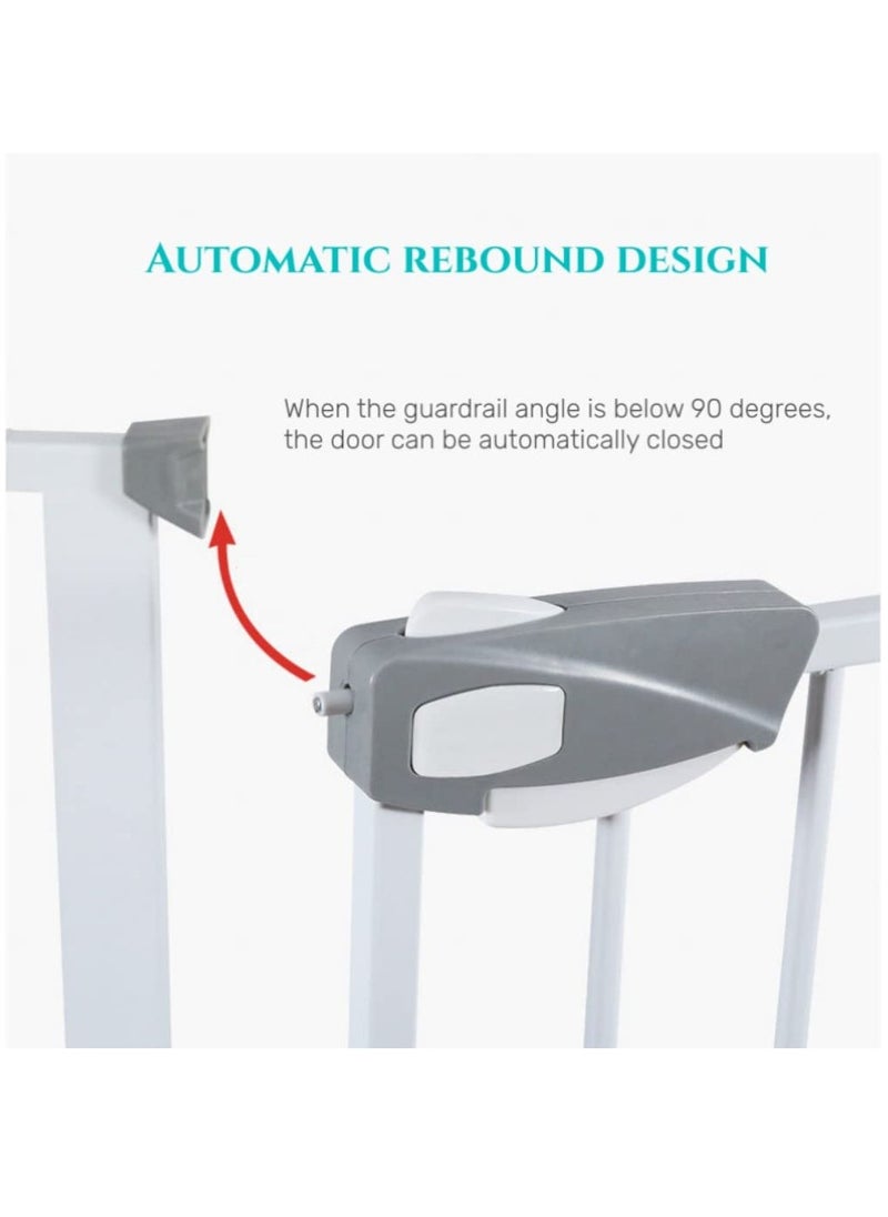 SKY-TOUCH Auto-Close Safety Baby Gate, Extra Wide Child Gate with 20 cm Extension Kit, Maximum Suitable for 104 cm, Baby Gates for Stairs and Doorways, Easy Install  - Image 4
