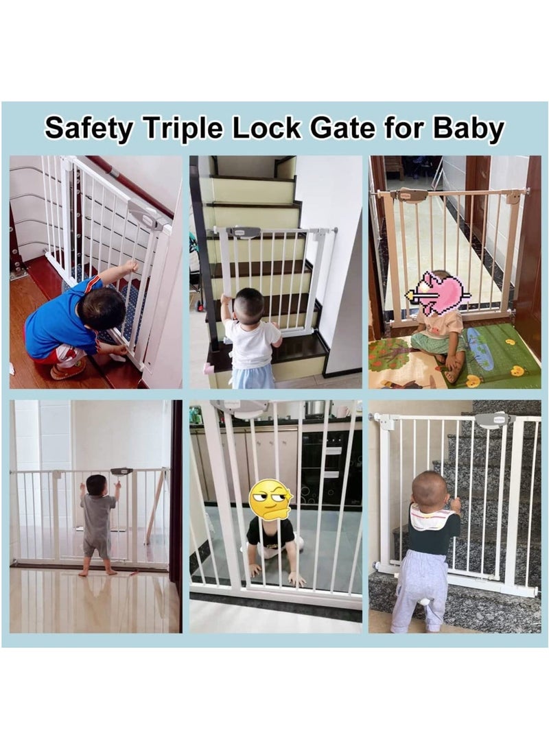 UREVO Auto-Close Safety Baby Gate, Extra Wide Child Gate with 20 cm Extension Kit, Maximum Suitable for 104 cm, Baby Gates for Stairs and Doorways, Easy Install - Image 5