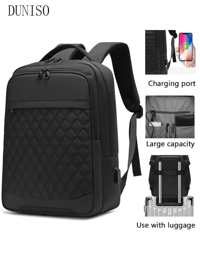 DUNISO Travel Laptop Backpack, Anti-Theft Durable Computer Bag with USB Charging Port, Waterproof College School Backpack with Adjustable Shoulder Strap, Lightweight Work Laptop Bag for Men & Women, Carry-on Backpack for Fits 15.6 Inch Notebook - Image 1