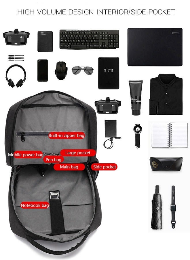 DUNISO Travel Laptop Backpack, Anti-Theft Durable Computer Bag with USB Charging Port, Waterproof College School Backpack with Adjustable Shoulder Strap, Lightweight Work Laptop Bag for Men & Women, Carry-on Backpack for Fits 15.6 Inch Notebook - Image 3