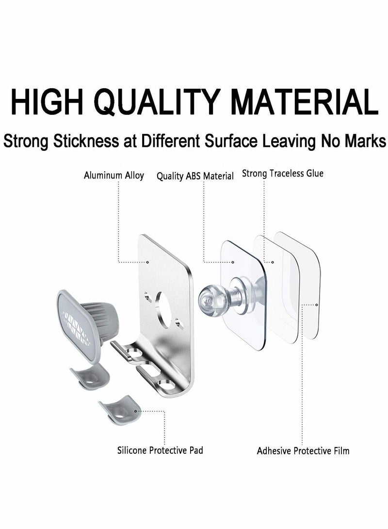 Y&D Wall Phone Holder, Shower Holder Adjustable Mount Hands Free Cell Stand for Bed Bathroom Kitchen Office Mobile All Phones(Black) - Image 3