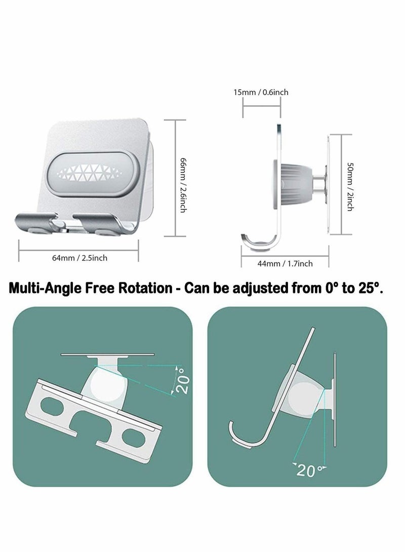 Y&D Wall Phone Holder, Shower Holder Adjustable Mount Hands Free Cell Stand for Bed Bathroom Kitchen Office Mobile All Phones(Black) - Image 2