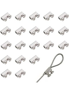 The Bros 20pcs new upgrade steel wire rope cable clamp/double hole stainless steel（3.0MM line hole）  - Image 1