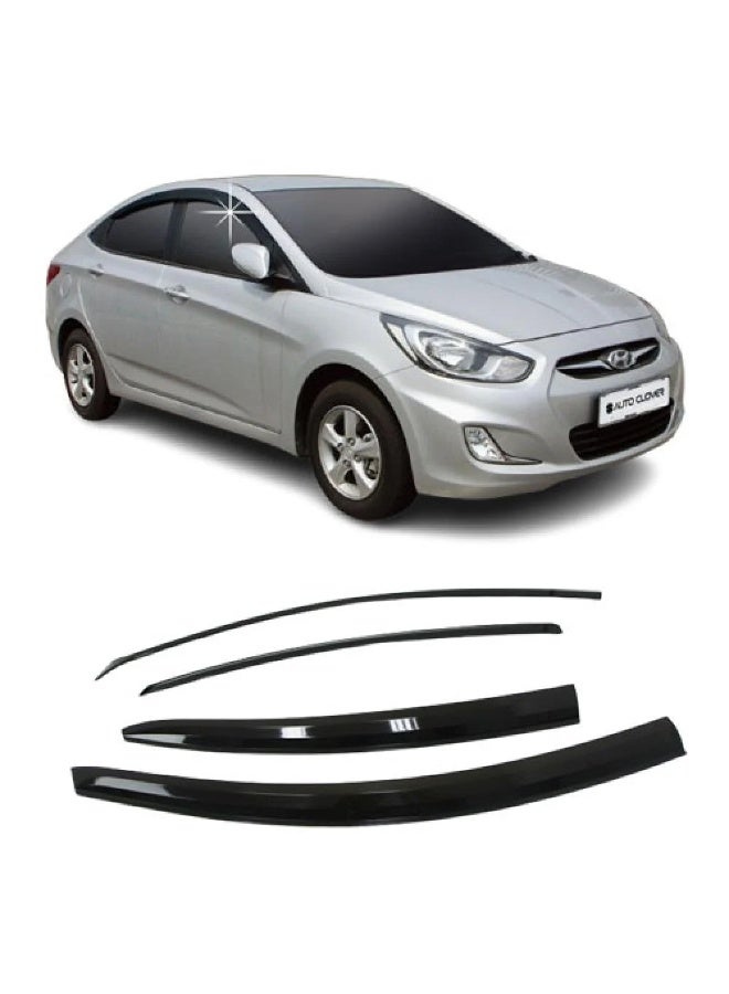 Hyundai Accent Window Visors Black Acrylic Rain and Wind Deflectors Compatible with 2011-2017 Models - Image 2