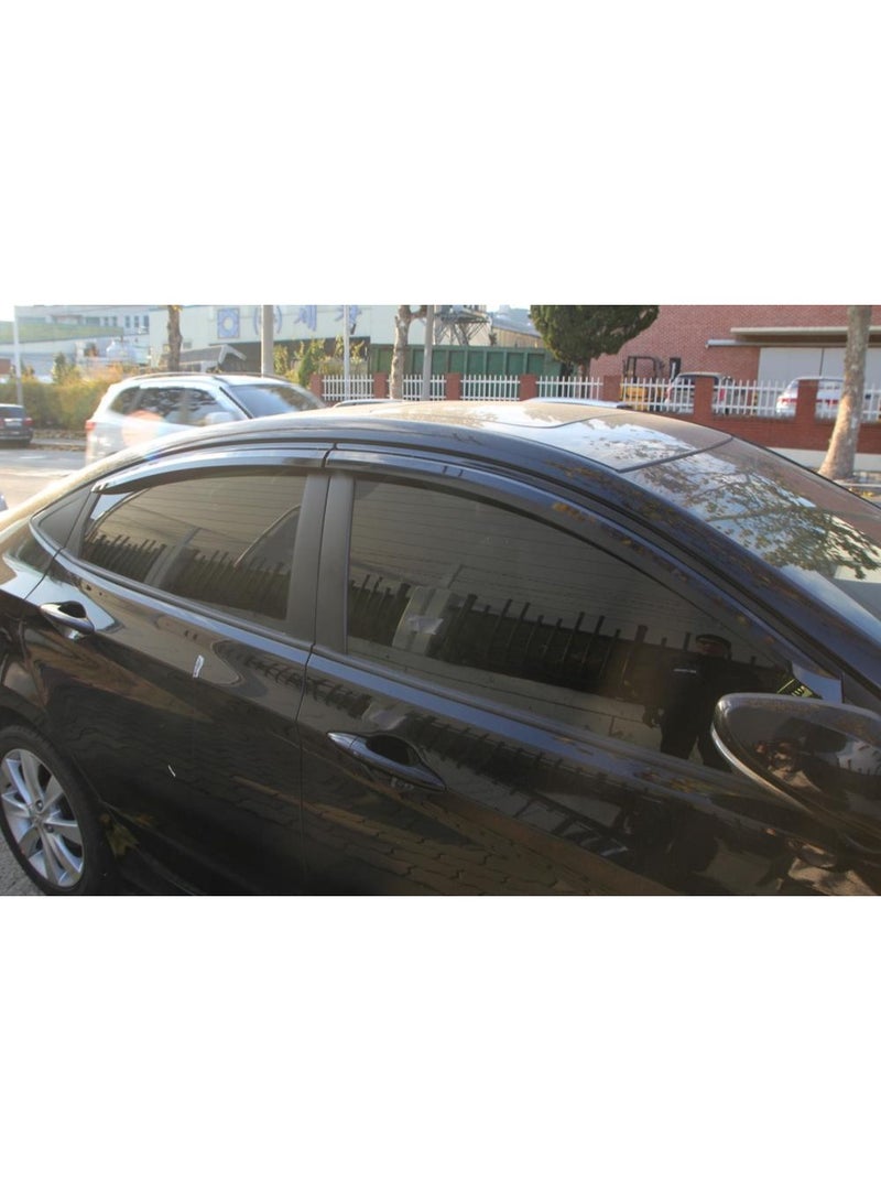 Hyundai Accent Window Visors Black Acrylic Rain and Wind Deflectors Compatible with 2011-2017 Models - Image 3