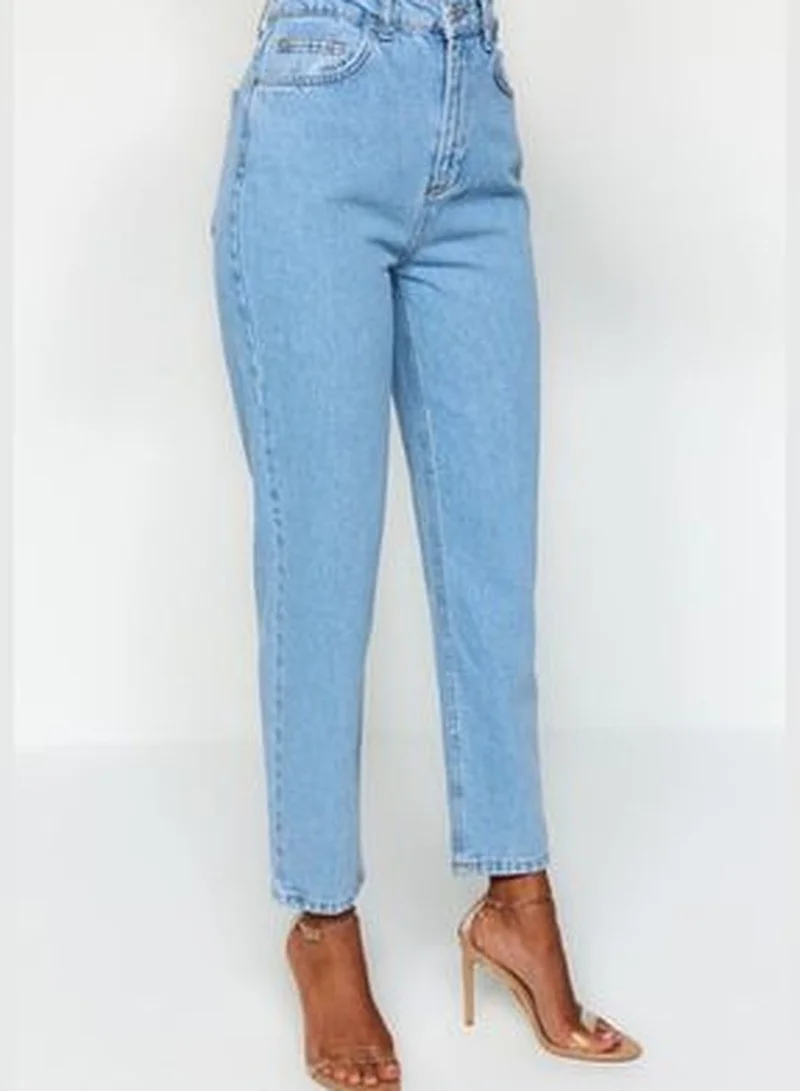 trendyol Blue High Waist Mom Jeans TWOSS20JE0108