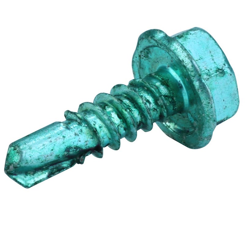 Skywalker #10 Self-Tapping Hex/Phillips/Slotted/Square Head Ground Screws (Box of 100 in Green) - Image 2