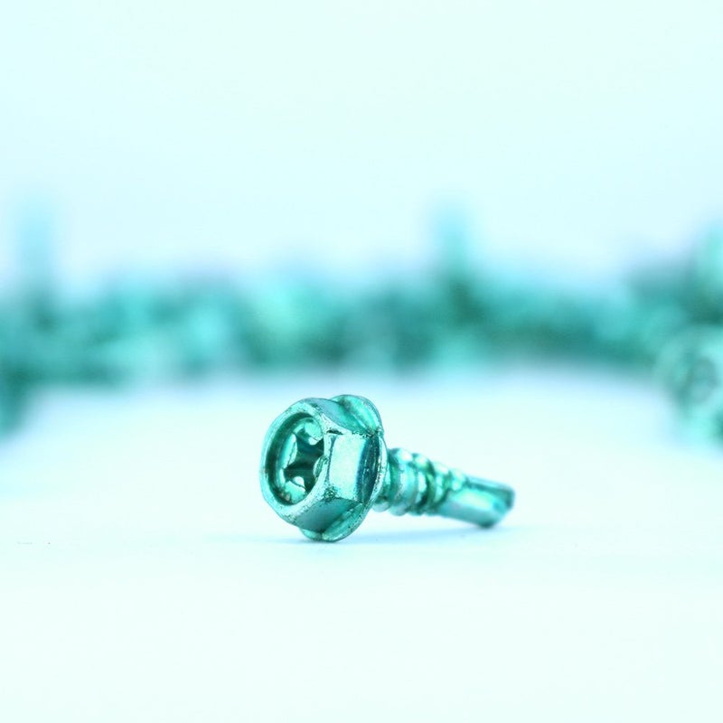 Skywalker #10 Self-Tapping Hex/Phillips/Slotted/Square Head Ground Screws (Box of 100 in Green) - Image 5