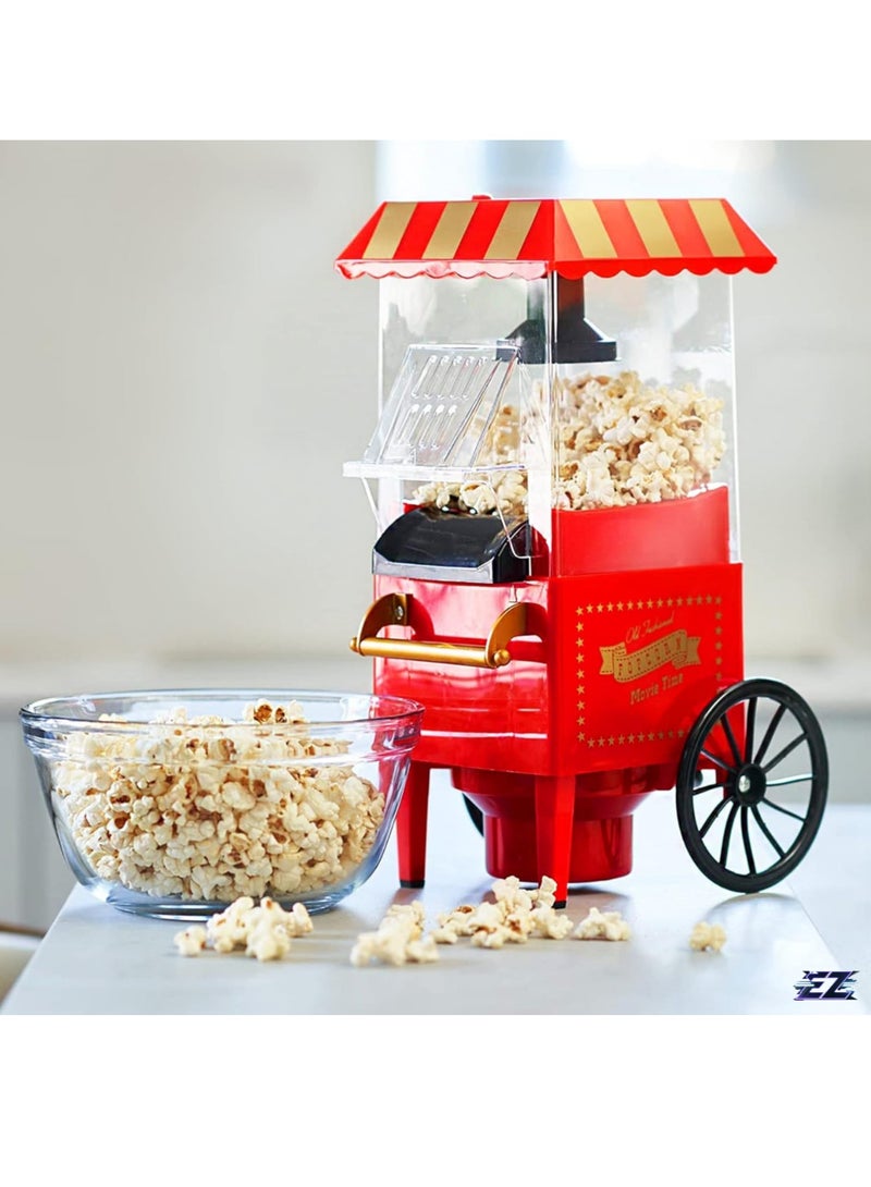 ELTRAZONE Carnival Popcorn Maker – Nostalgic Hot Air Popcorn Machine for Movie Nights – Vintage Style Healthy Homemade Popcorn Maker - Image 1