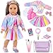 UNICORN ELEMENT American 18 Inch Doll Makeup Accessories and ClothesSequin Backpack Set for 18 Dolls Include Skirt Bracelet Hair Clip Phone and Makeup SetsNo Doll and Shoes - Image 2