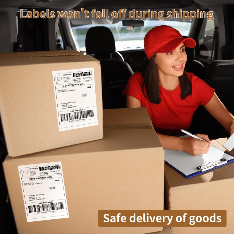Immuson 4 x 6 Direct Thermal Shipping Labels with Perforations, Label Paper for Thermal Label Printer, Shipping Labels Compatible with Nelko MUNBYN JADENS Phomemo POLONO Rollo Printer,100 Labels - Image 2