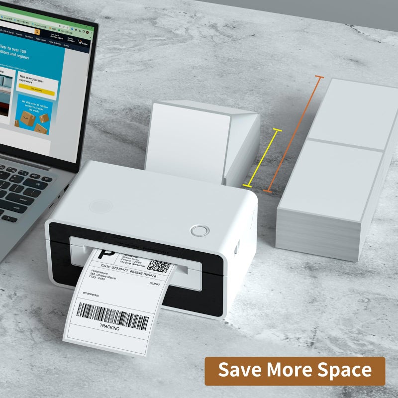 Immuson 4 x 6 Direct Thermal Shipping Labels with Perforations, Label Paper for Thermal Label Printer, Shipping Labels Compatible with Nelko MUNBYN JADENS Phomemo POLONO Rollo Printer,100 Labels - Image 3