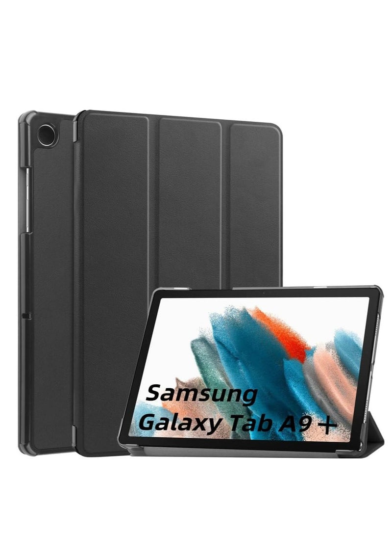 VKL حافظة سامسونج جالاكسي تاب A9+ A9 بلس 11 بوصة، حافظة كستر لجهاز SM-X210 SM-X216 SM-X218، غطاء صلب رفيع للغاية من جلد البولي يوريثان - أسود - Image 1