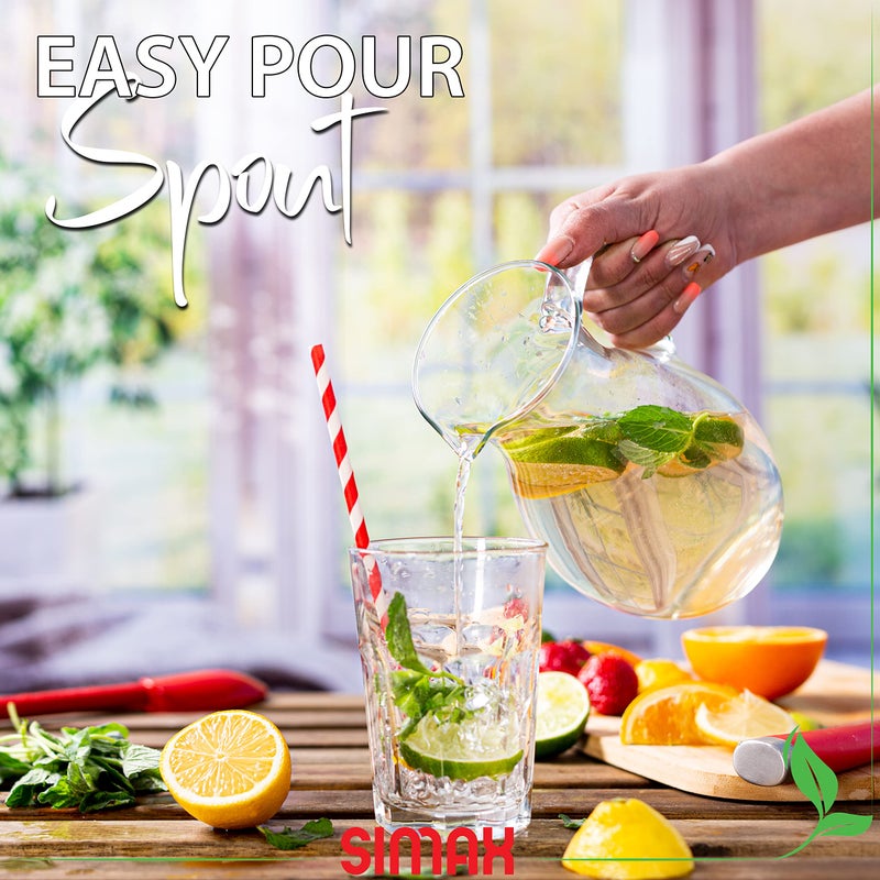 Simax Glass Pitcher With Spout, SMALL 1 Quart Borosilicate Glass Pitchers With Handle,Glass, Cocktail Pitcher, Margarita, Sangria, Beverage Pitchers - Image 5