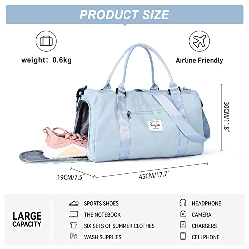 BJLFS Weekender Duffel Bags for Women Men, Travel Totes Bag for Airplane, Cute Sports Gym Dance Bag Overnight Luggage Bag with Wet Pocket Shoe Compartment - Image 3