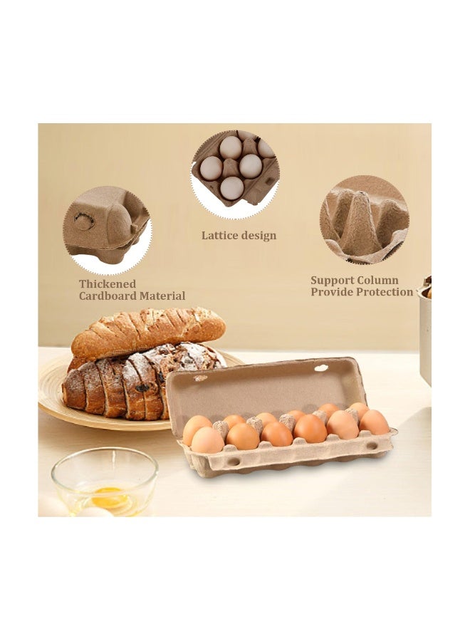 20Pcs Egg Cartons Egg Storage Containers, Blank Natural Pulp Egg Cartons 12 Count for Chicken Eggs Reusable, Strong Sturdy Cardboard Material Egg Crate Bulk for Refrigerator
