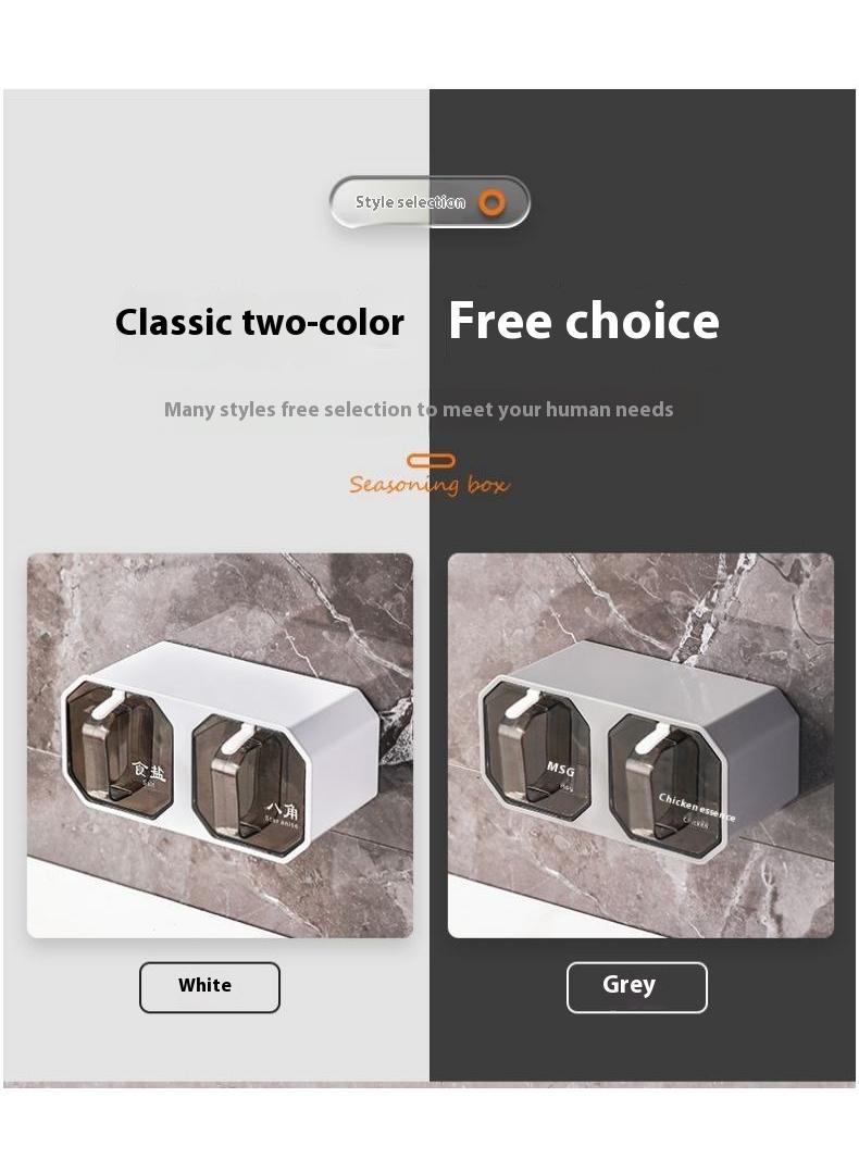 Bluejw Seasoning Boxes, Clear Seasoning Storage Containers Rack Combination Set Up Wall Mounted Seasoning Jars Spice Jars Without Punched Kitchen Spice POTS Kitchen Counters and Food Storage - Image 3