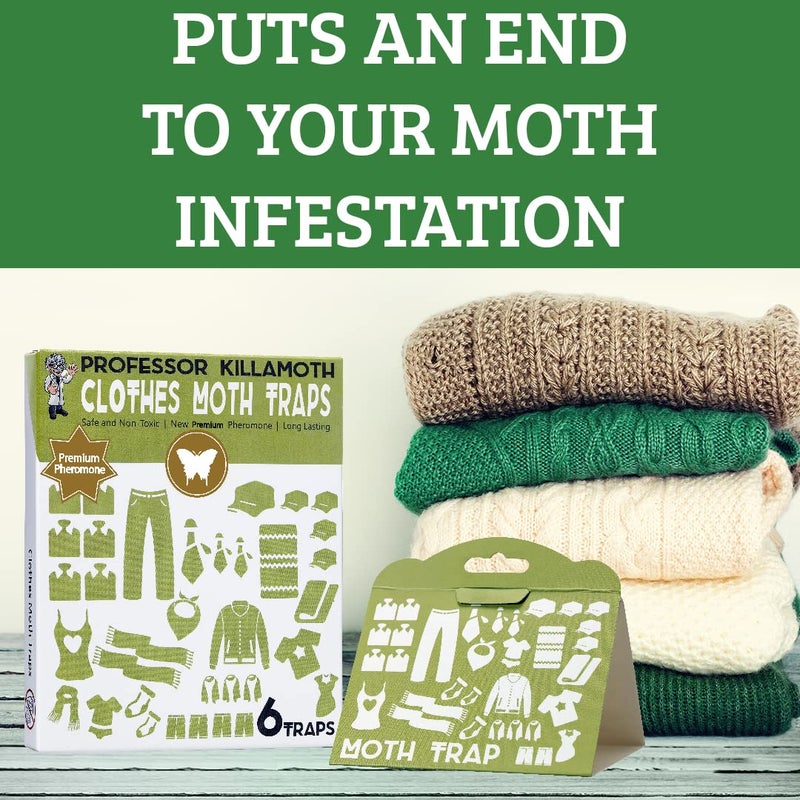 Professor Killamoth Triple Strength Clothes Moth Traps â€“ Safe, Non-Toxic Closet Moth Prevention for Clothes & Wool â€“ Pheromone Traps for House & Wardrobe Protection â€“ 6 Pack - Image 3