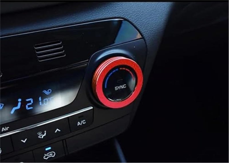 Wivplex Red AC Control Knob Trim for Hyundai Tucson - Image 3