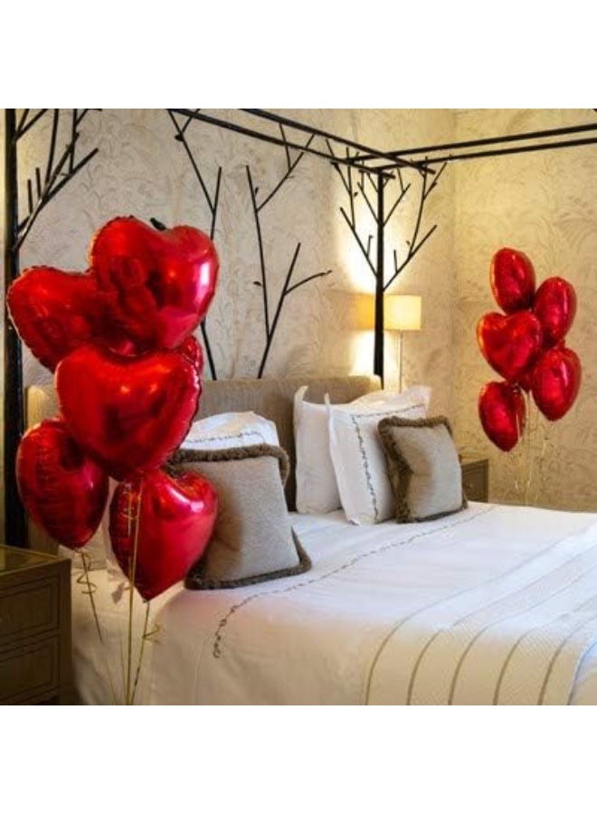25pcs Heart Shape Foil Mylar Balloons Red 18" for Birthday Party Decorations, Wedding Decor, Engagement Party, Holiday, Baby Shower (Red) - Image 4