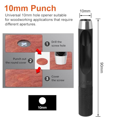 Serplex® 10Pcs Wood Countersink Drill Bit Set, 5Pcs Countersink Drill Bit with 5Pcs Extra Pilot Drilling Bits with 5/16" Round Shank, Counter Sinker Drilling Bits Set for Woodworking - Image 5