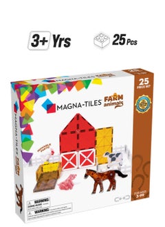 MAGNA-TILES Farm 25-piece Magnetic Construction Set, Original 3d Magnetic Building Tiles, For Kids Ages 3+  - Image 1