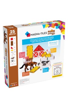 MAGNA-TILES Farm 25-piece Magnetic Construction Set, Original 3d Magnetic Building Tiles, For Kids Ages 3+  - Image 2