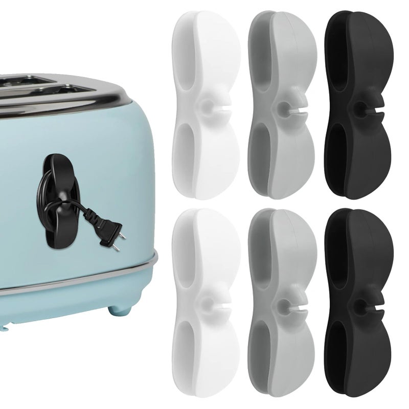 6Pcs Cord Organiser for Appliances, Wall Power Cable Retainer, Cord Organizer for Kitchen Appliances Self Adhesive Cord Holder for Stand Mixer, Air Fryer, Coffee Maker, Toaster
