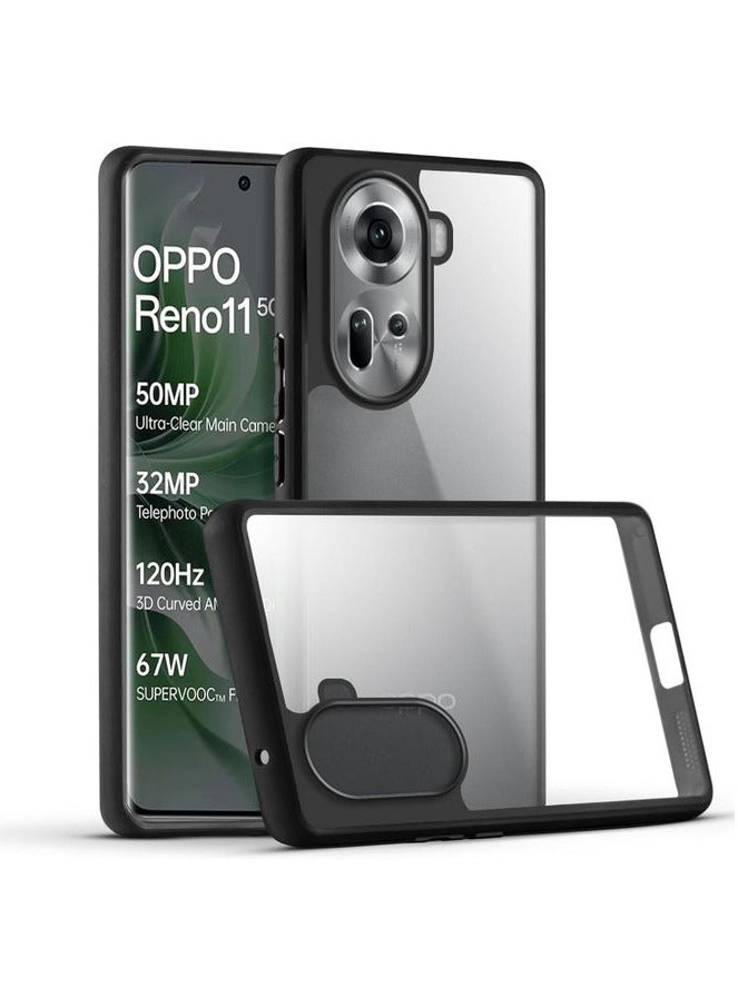 ماجيك ماسك بظهر شفاف وحماية كاملة وازرار سهلة الضغط لهاتف اوبو رينو 11 5 جى- اسود - Image 1